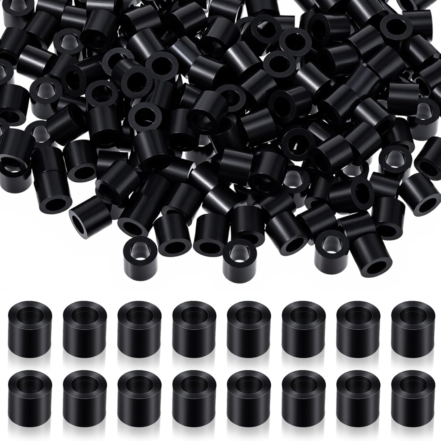 200 Cuentas Fusible Negro 0.276pulg Plástico Manualidades