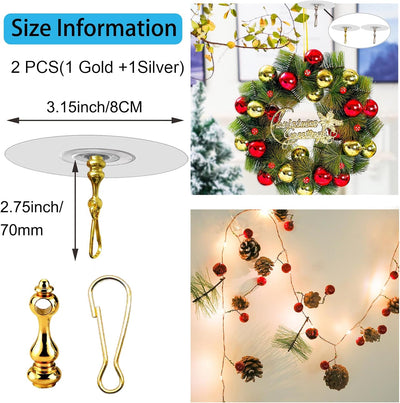 Ganchos adhesivos techo para plantas luces decoraciones 2 pzas