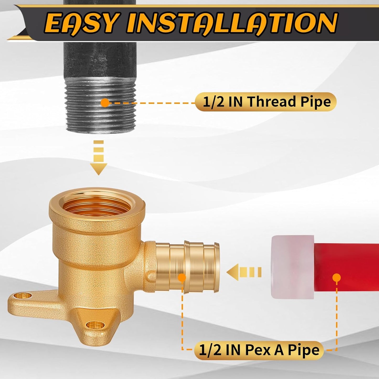 2 Pzas Accesorios Expansión PEX A 1/2x1/2pulg