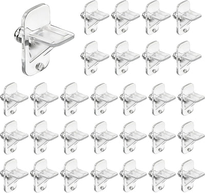30 Pzas Clips Plástico Transparente 1/4pulg Soporte Estantería