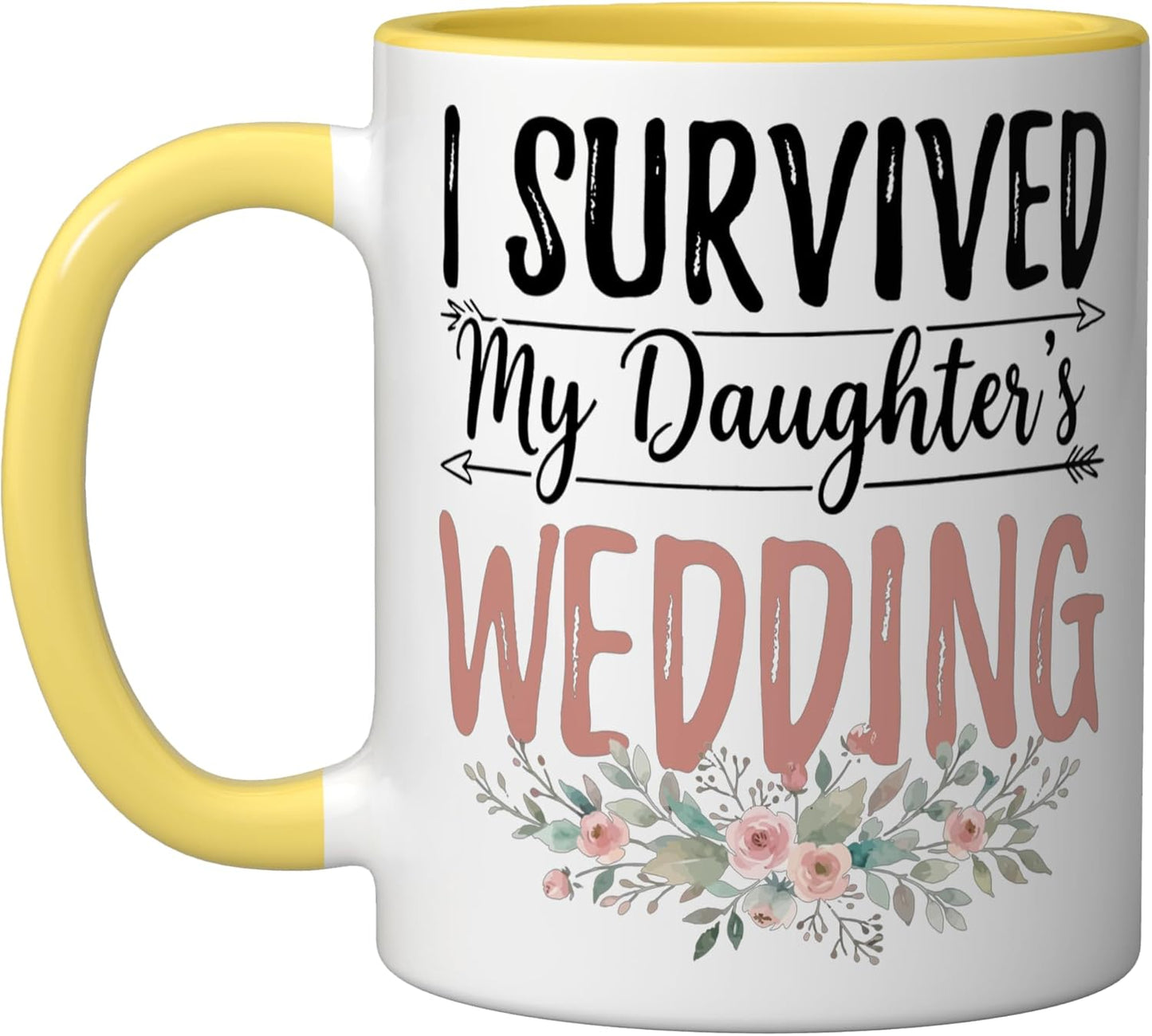 Taza Cerámica para Boda en Amarillo/Blanco