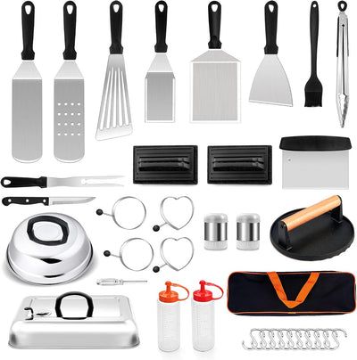 Set 26 accesorios parrilla herramientas espátula metal