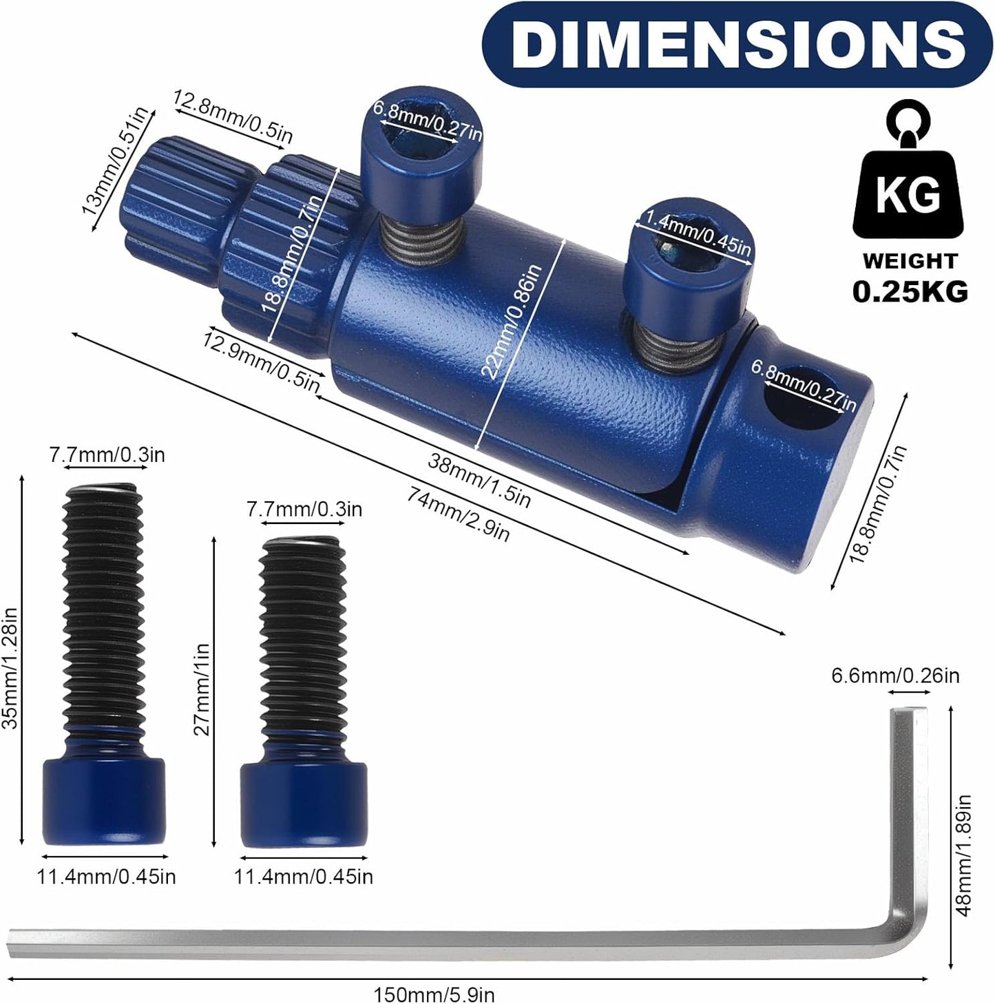 Extractor tubería rota con llave interna para 1/2, 3/4 y 1 pulg