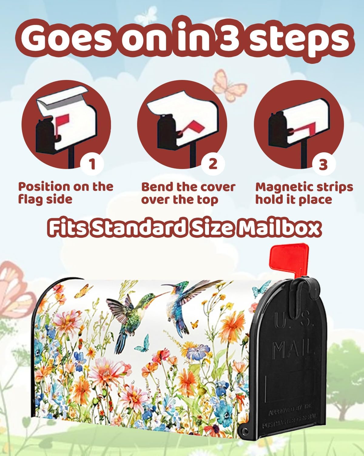 Fundas magnéticas primavera juego 2 pzas con bandera jardín