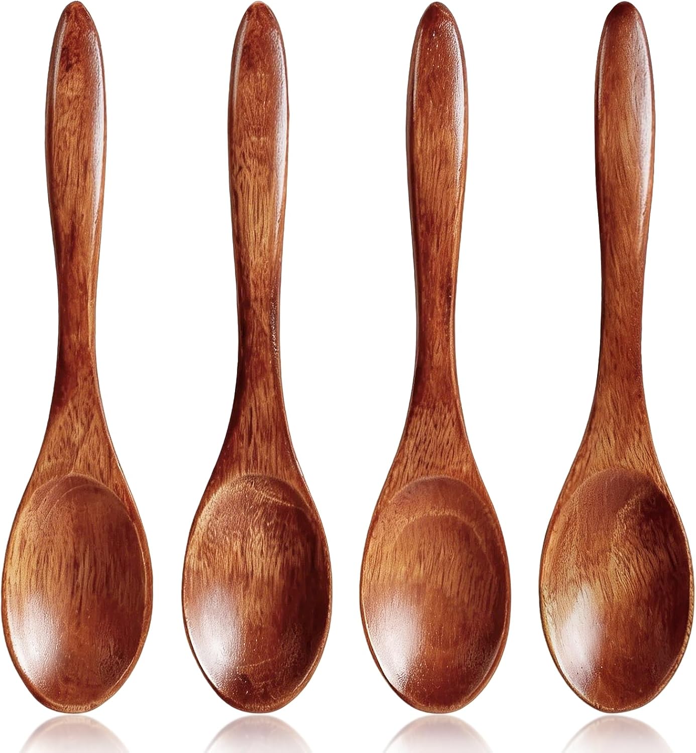 Set 4 cucharas madera para té y servir 5.7pulg