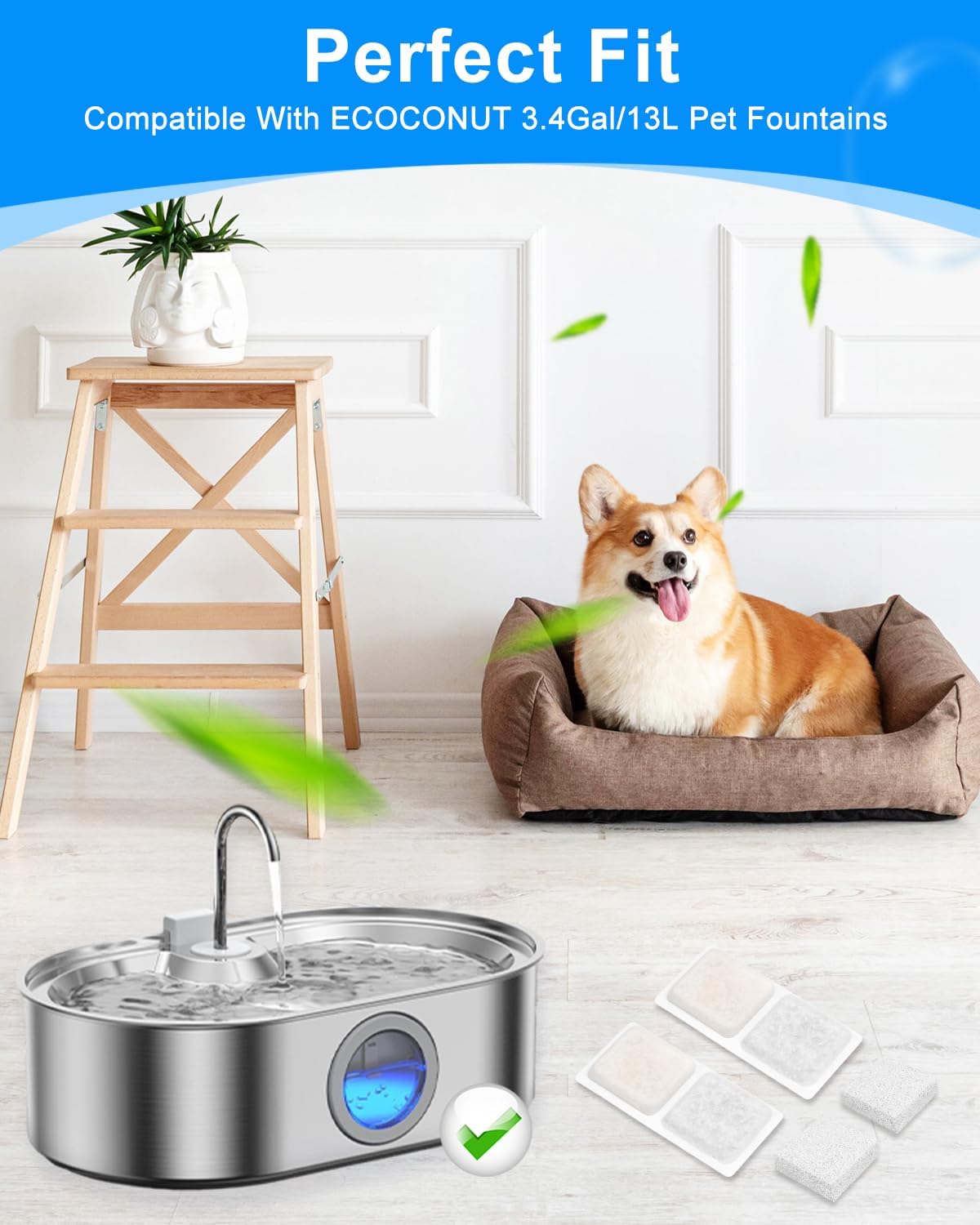 16 Filtros Agua Perros 3.4gal Carbón Activo
