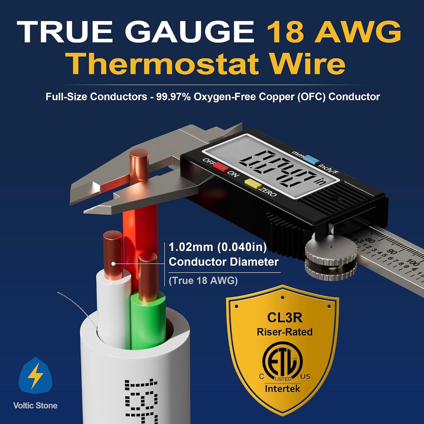 Timbre termostato HVAC 18AWG 3c cobre puro ignífugo