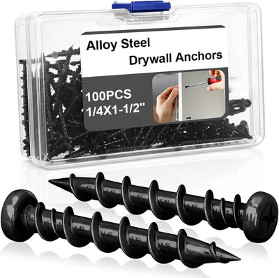 100 Anclajes Pared Yeso Acero Aleado 1/4x1-1/2pulg