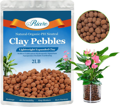 Guijarros arcilla expandida orgánica 2lb para hidropónico drenaje