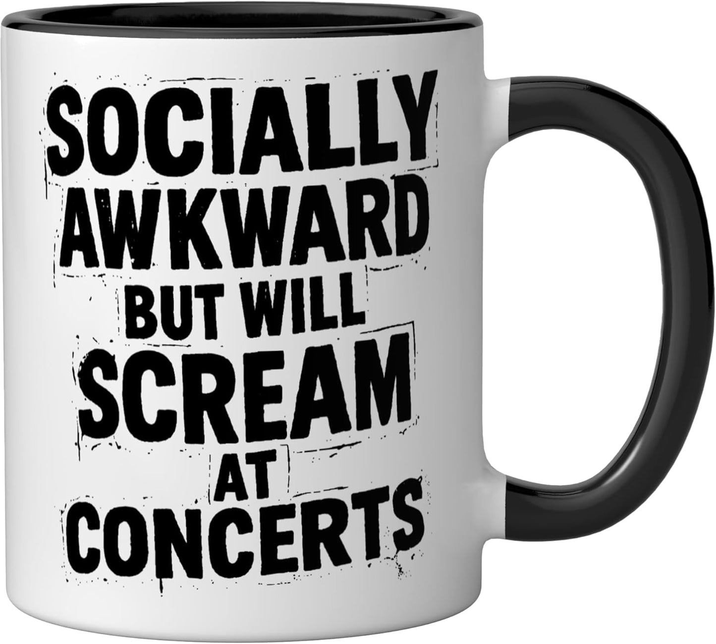 Taza cerámica para introvertidos negra/blanca