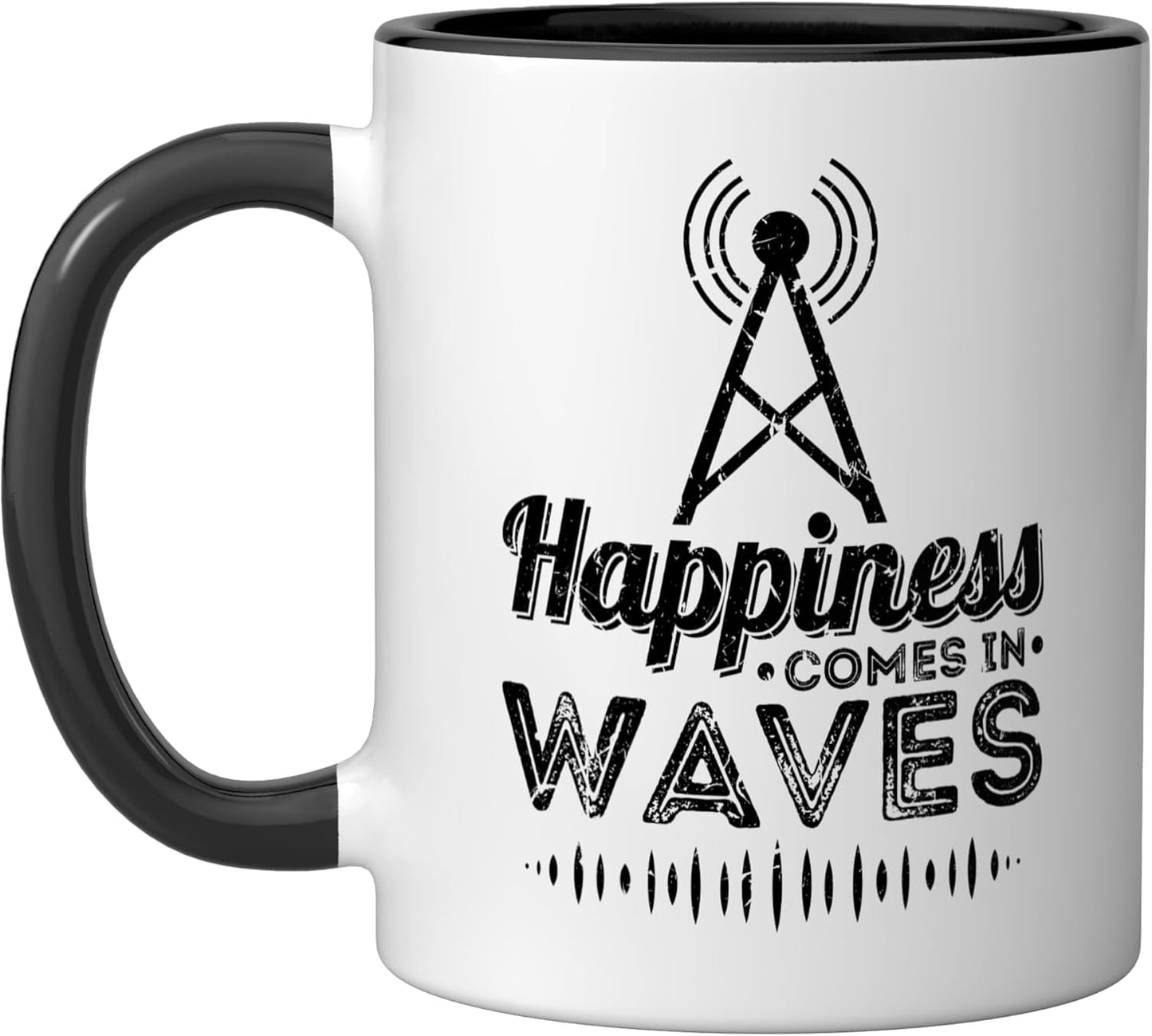 Taza Cerámica Código Morse Radio Amadora Negro/Blanco