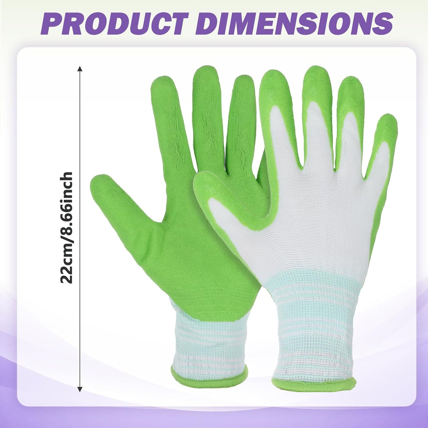 2 Pzas Guantes Jardinería con Revestimiento Goma Transpirable