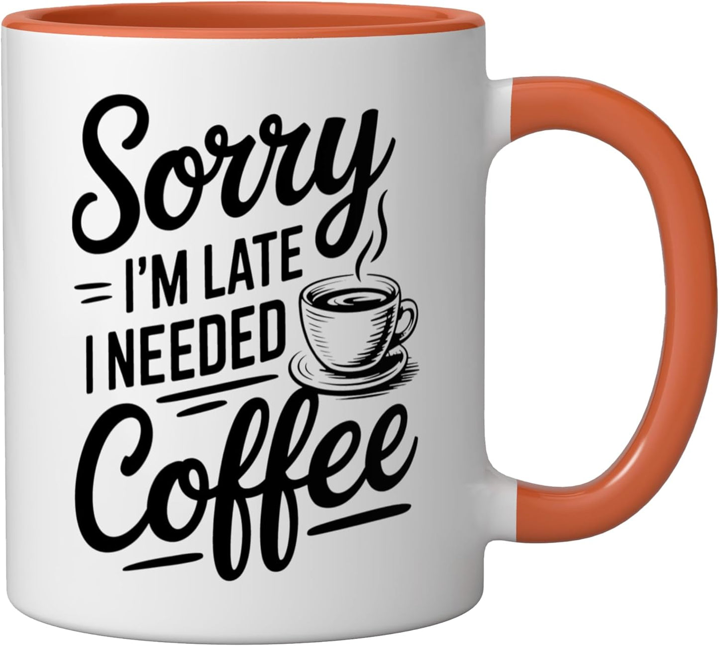 Taza Cerámica para Café Naranja/Blanco