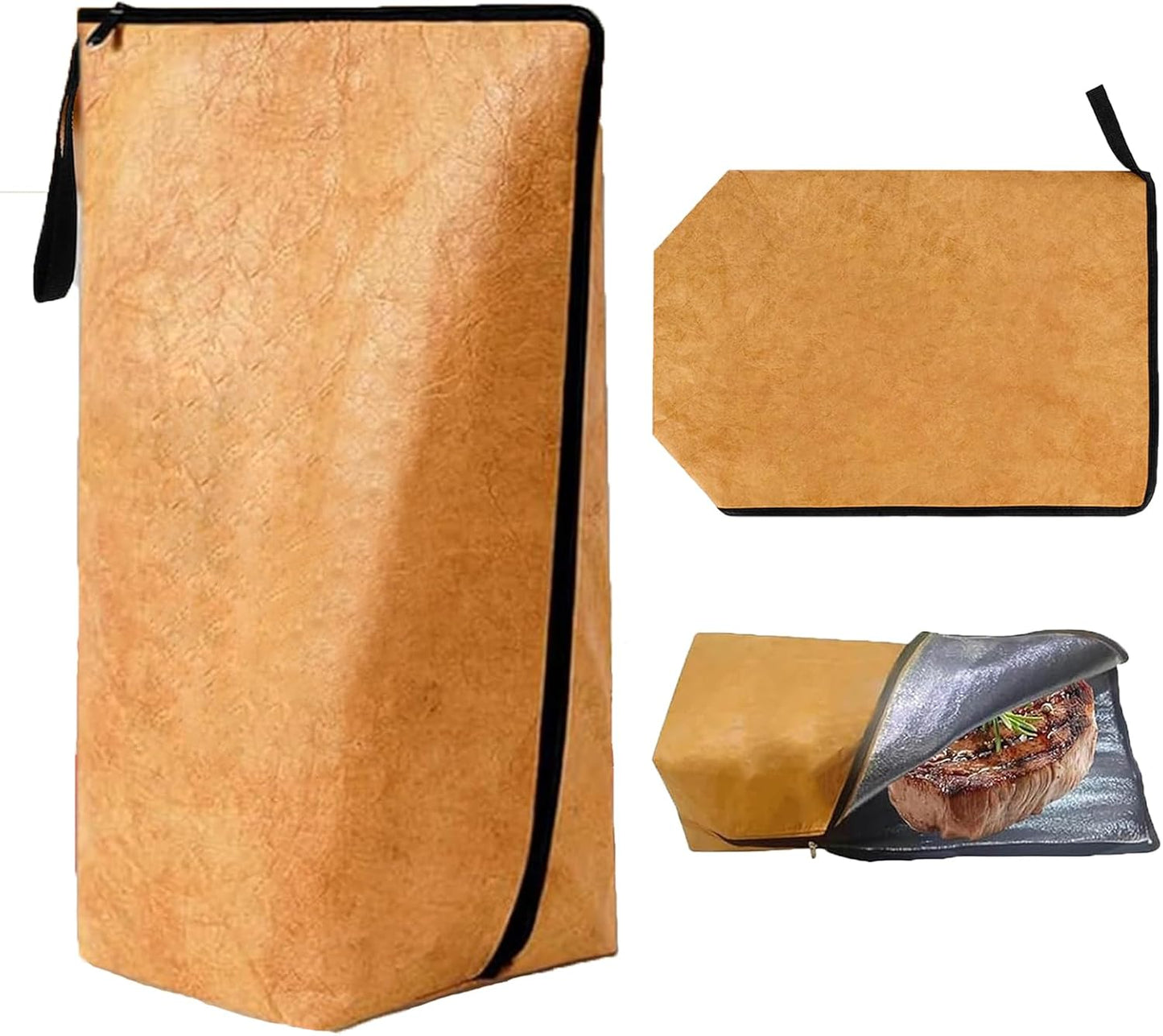 Manta carne aislada reutilizable con cremallera para barbacoa