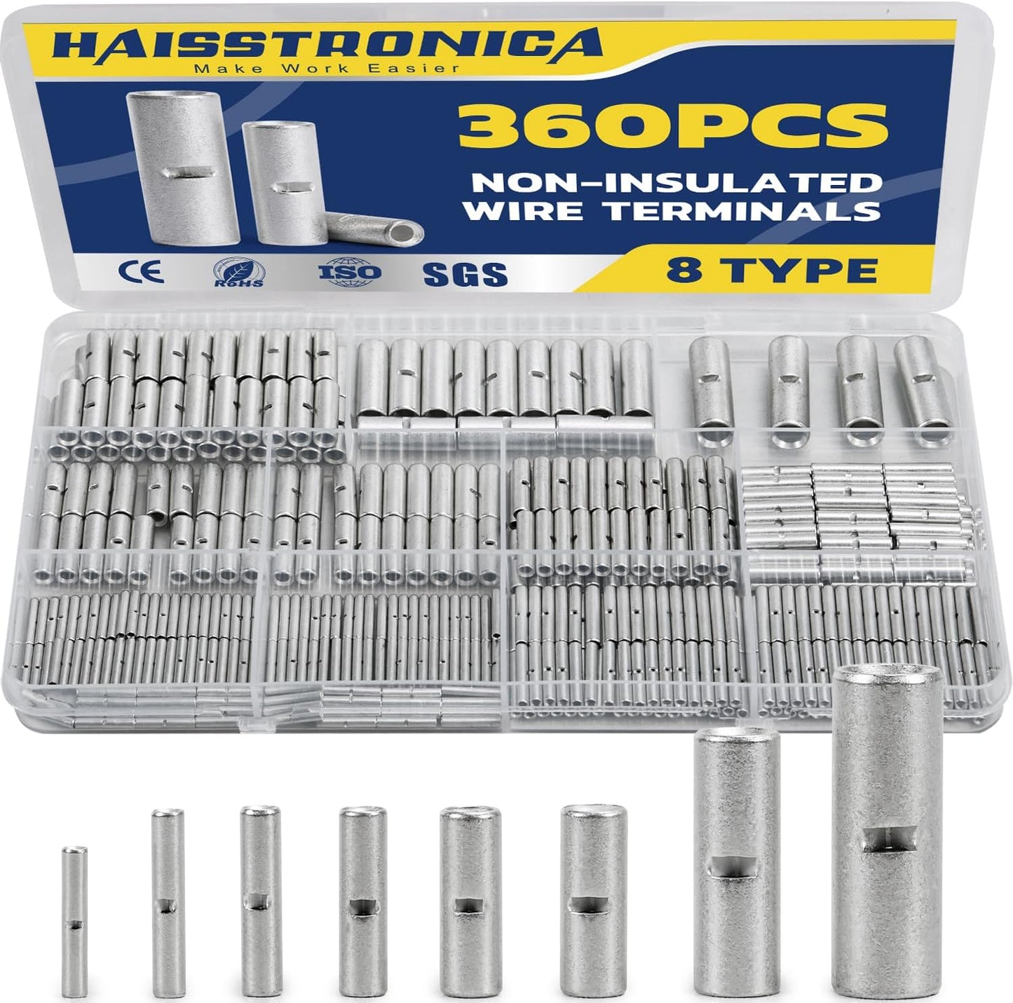 Set 360 Pzas Conectores Crimp Cable Cobre AWG26-6