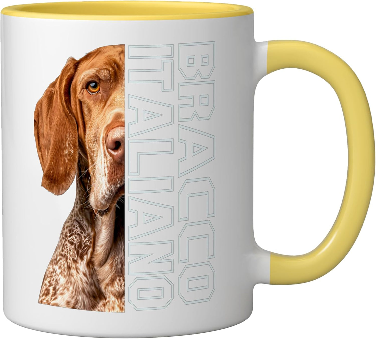 Taza Cerámica Italiana Amarillo/Blanco