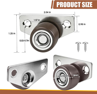 4 Ruedas fijas perfil bajo 1pulg goma sin marcas para muebles
