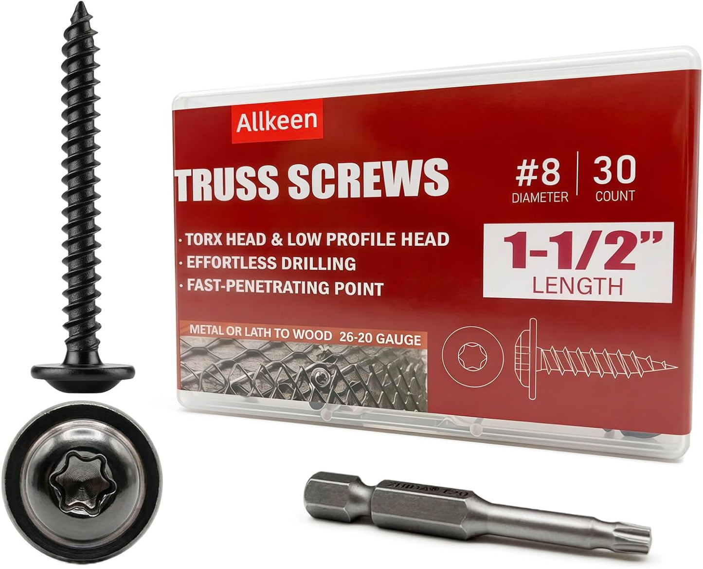 30 Pzas tornillos T20 autoatascantes madera negros
