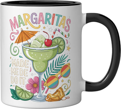 Taza Cerámica Margarita Verano Negro/Blanco