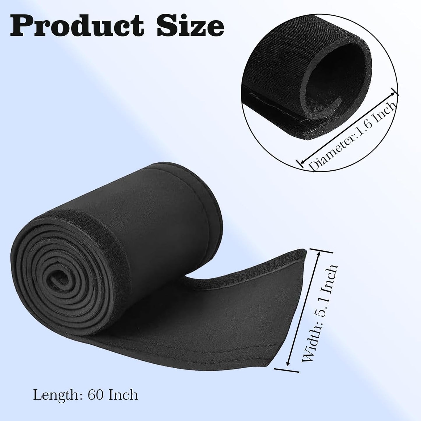 Funda cable motor arrastre 60pulg neopreno negro organizador