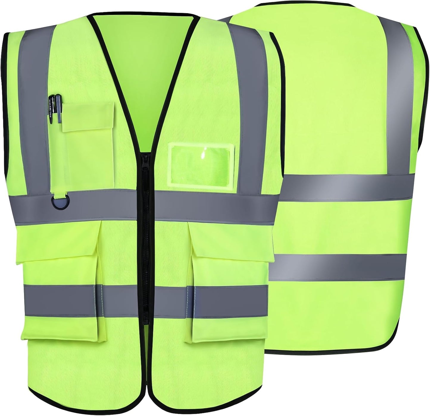 Chaleco seguridad reflectante con bolsillos y cremallera