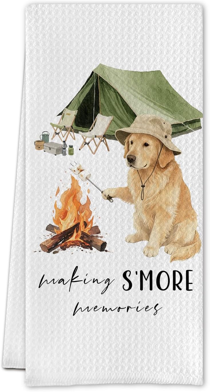 Toalla de cocina diseño perro dorado regalo para amantes de perros