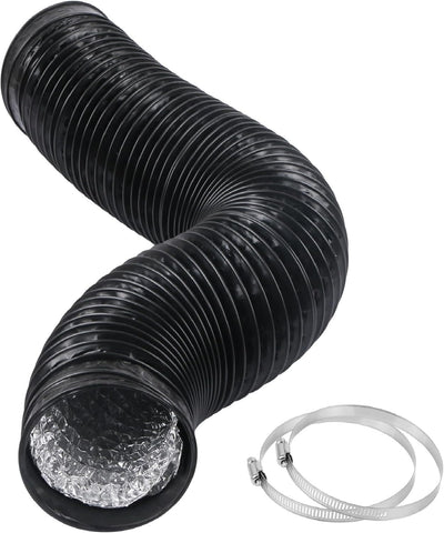 Conducto aire 4pulg negro flexible 15ft kit ventilación aluminio