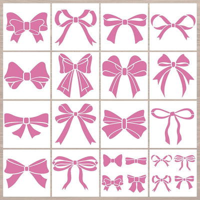 16 Plantillas Lazo Reutilizables Plástico Pintura Peluche