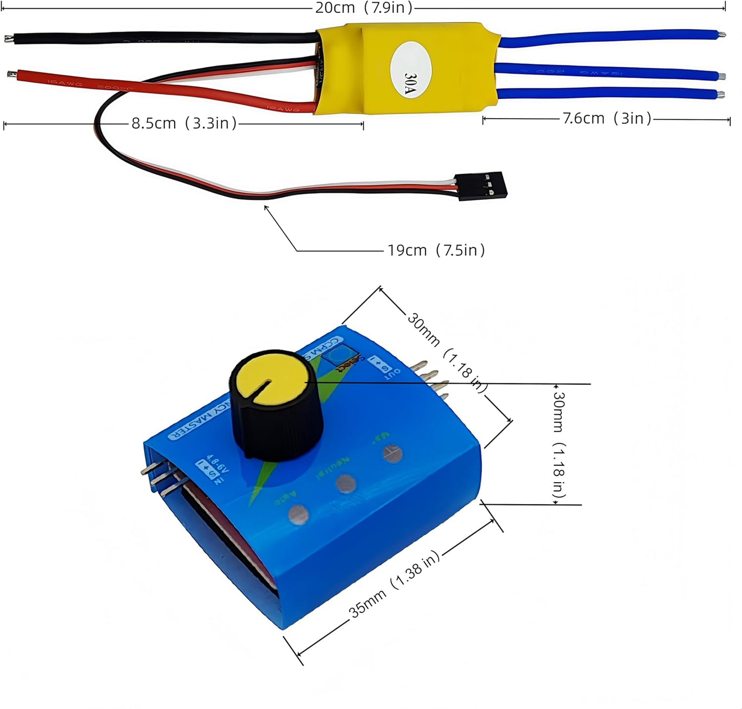 Controlador velocidad motor sin escobillas 30A