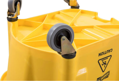 Set cubeta fregar escurridor ruedas 3pulg capacidad 26qt amarillo