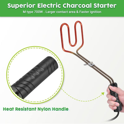Arrancador carbón 700W sin chispas para parrilla BGE