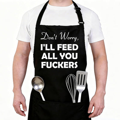 Delantal de cocina ajustable con 2 bolsillos para hombre y mujer