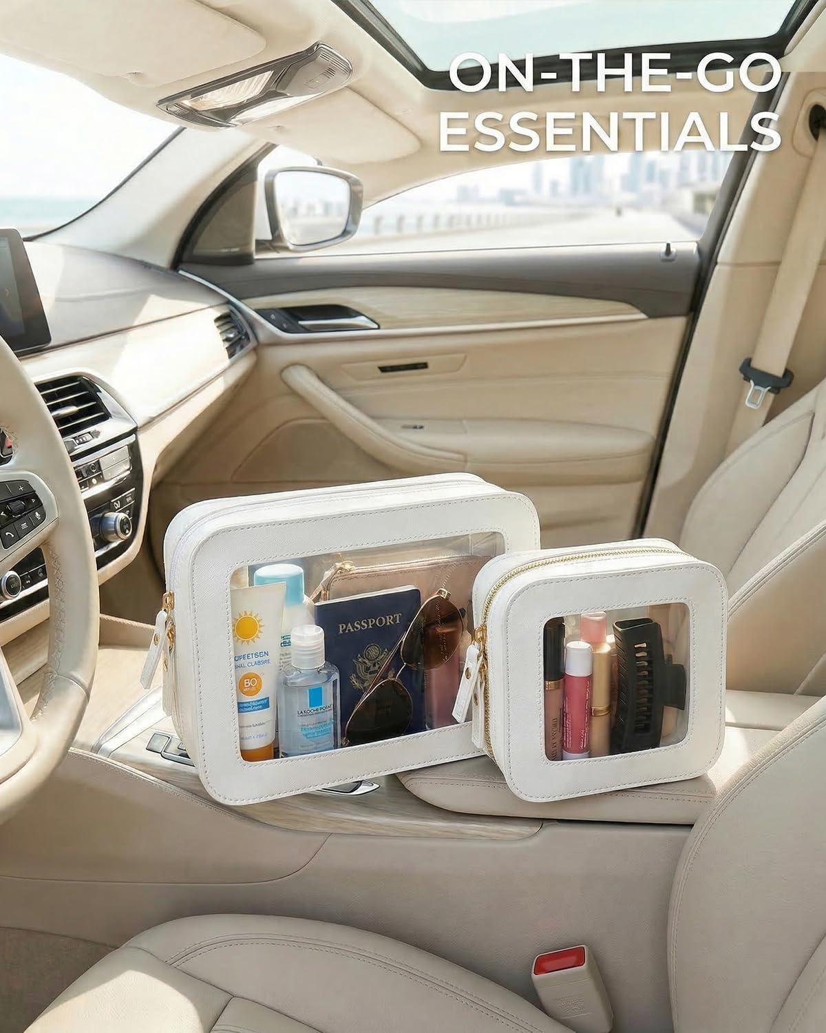 Bolsa transparente para brochas maquillaje con ventana
