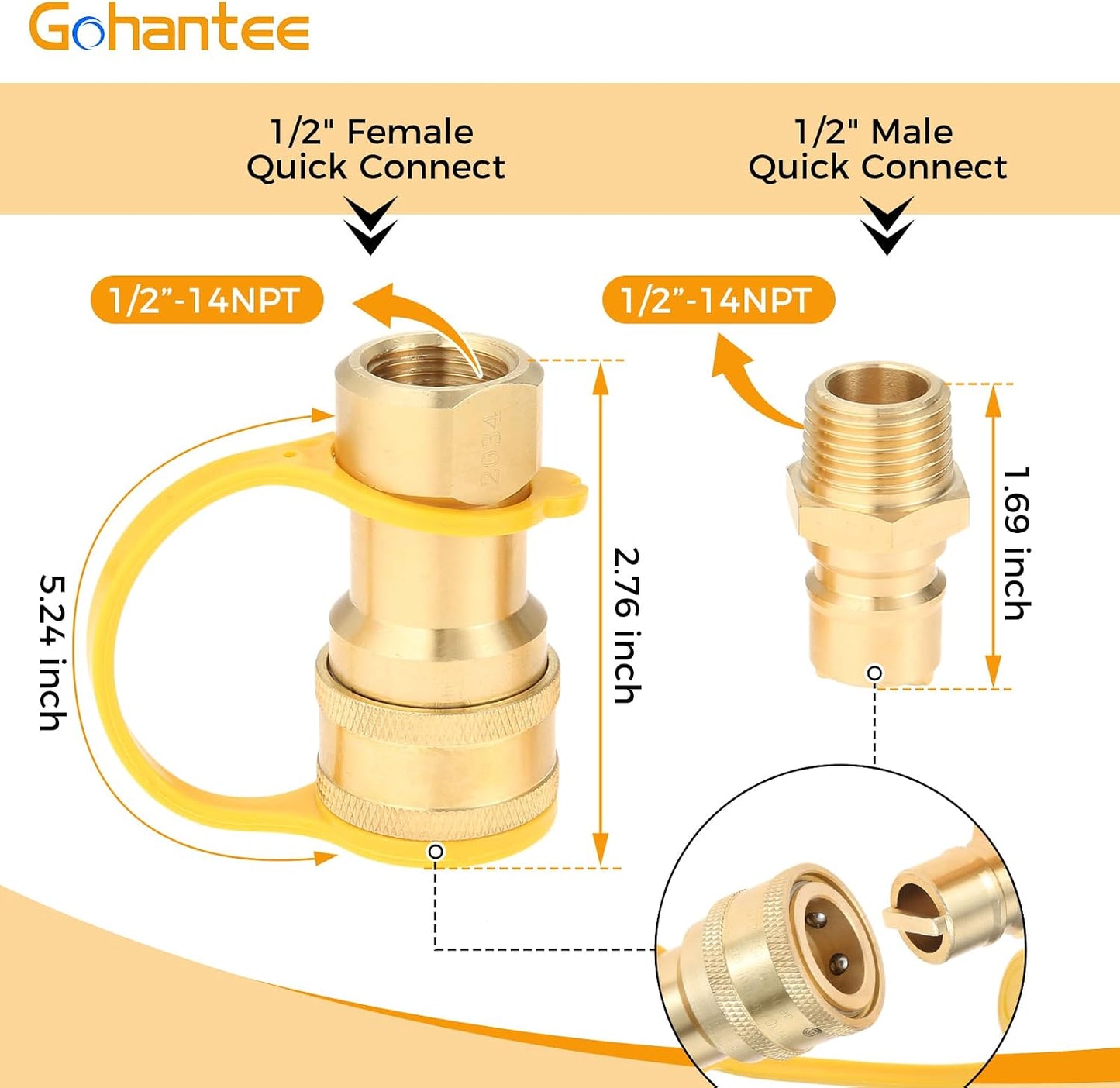 Kit conexión rápida gas 1/2 pulgada adaptador latón
