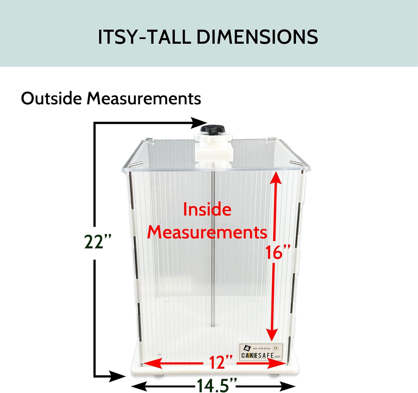 Transportador pasteles Itsy Tall reutiliz. plástico 12x16pulg