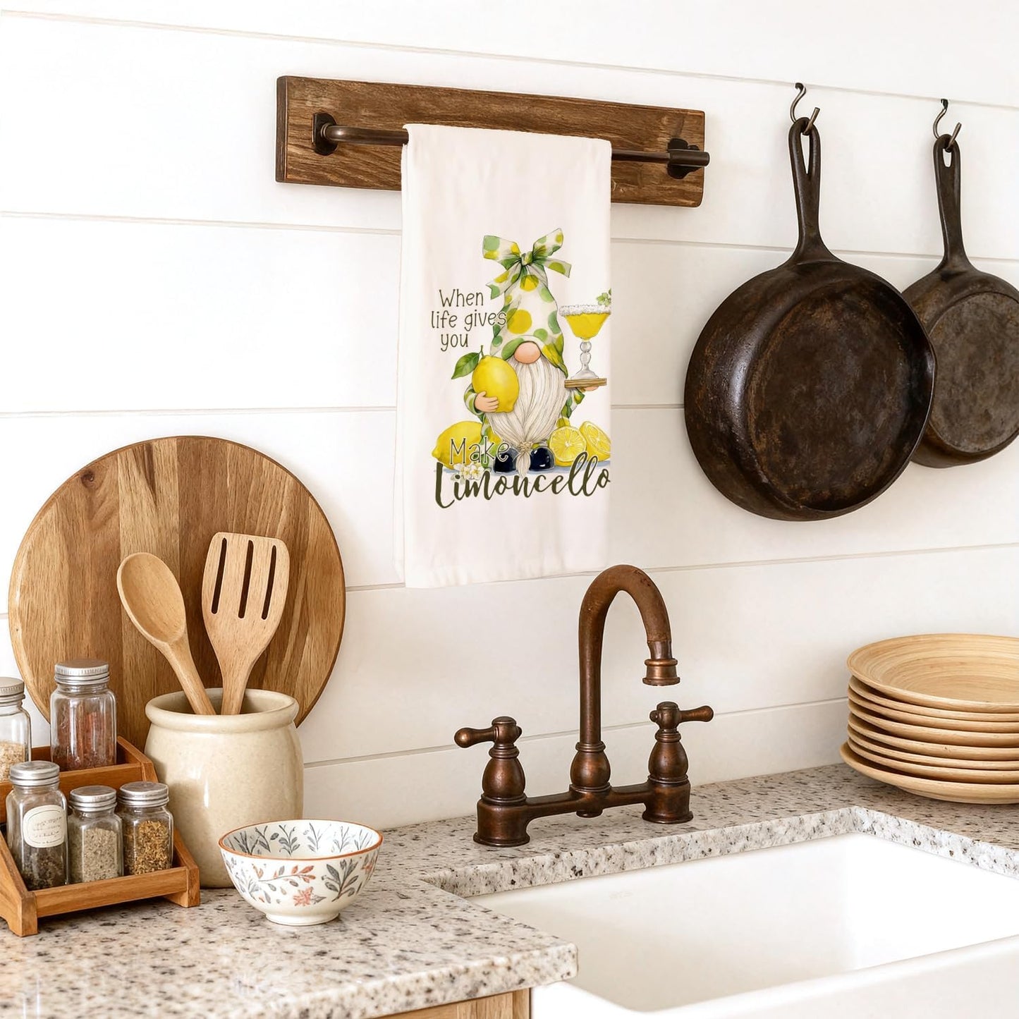 Toallas cocina gnomo limón regalo para amantes