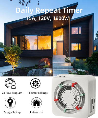Temporizador enchufable interior 15A programable 24h