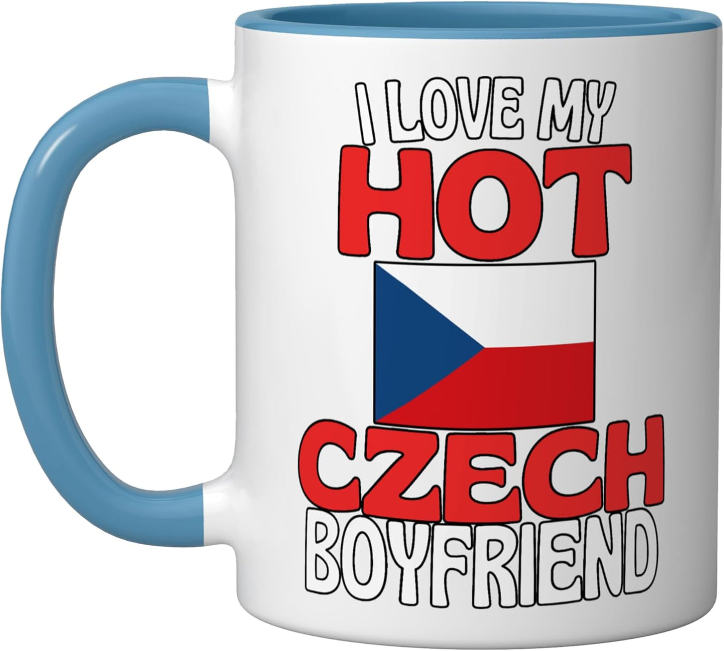 Taza Cerámica para Pareja República Checa Azul/Blanco