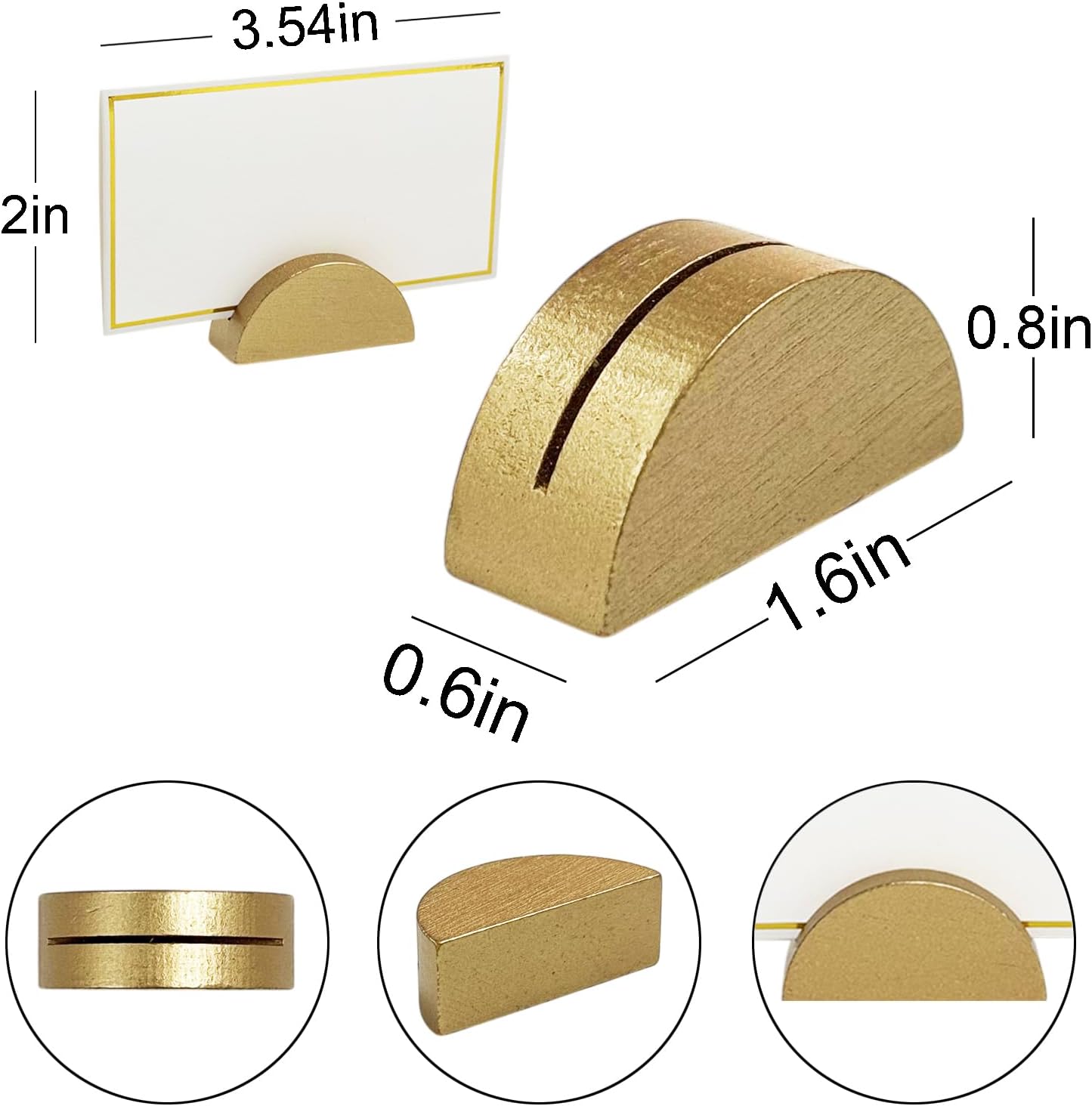 Juego de 24 tarjetas blancas con base de madera para mesa de boda