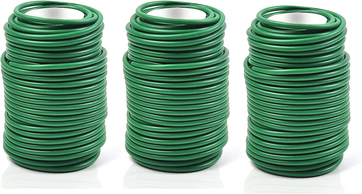 Lazos suaves alambre reutiliz. imperm. 65.6ft 3uds verde