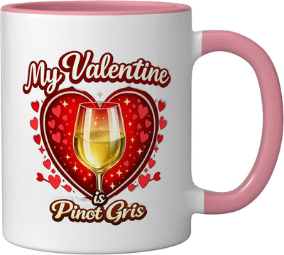 Taza de café cerámica Pinot Gris con corazones de San Valentín