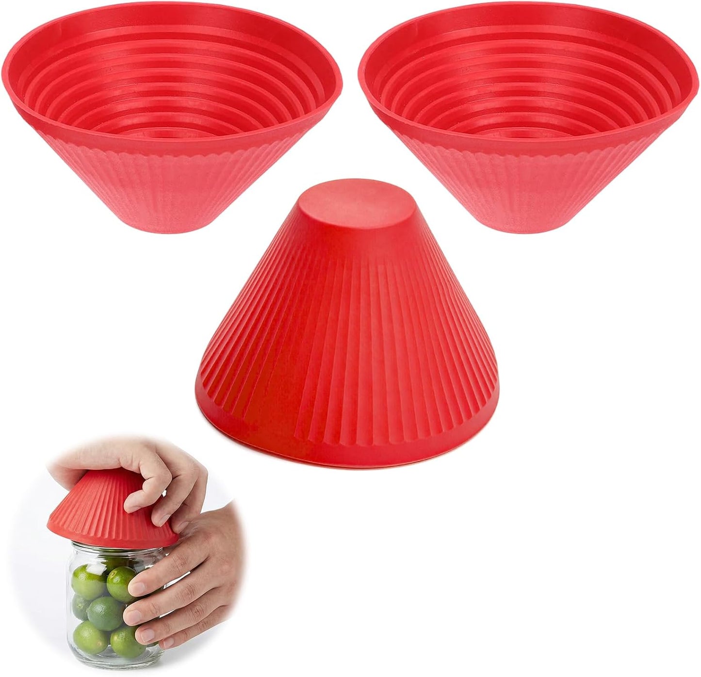 3 Pinzas Goma Abridor Tarros Silicona Antideslizante