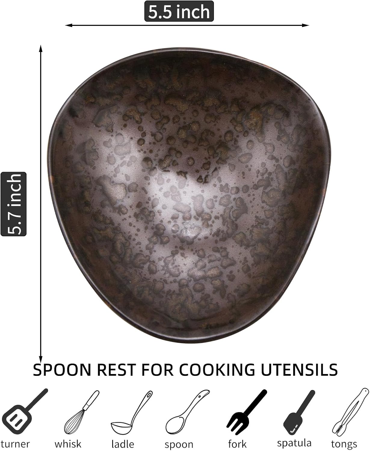Soporte cucharas cerámica café utensilios cocina rojo