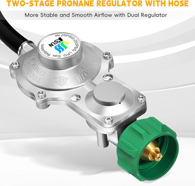 Regulador propano doble etapa conector QCC1 parrilla RV