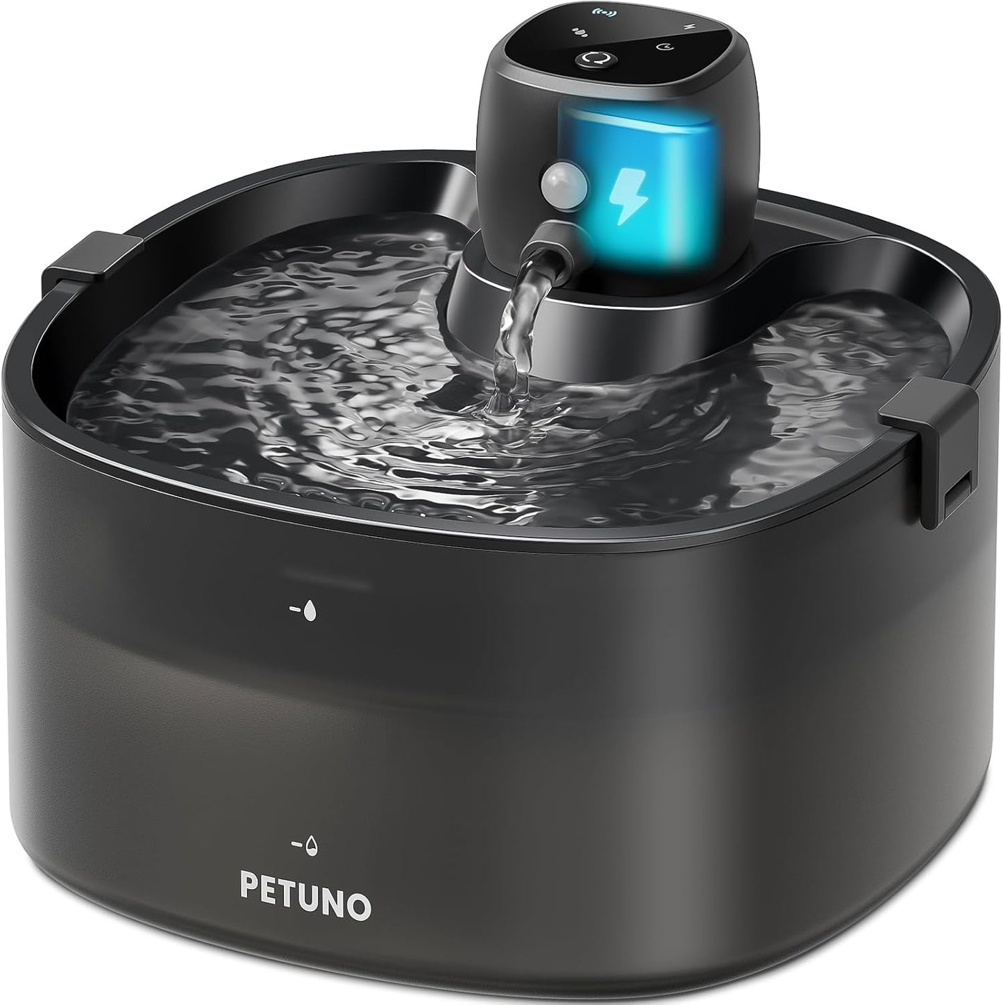 Fuente agua gatos inalámbrica 78oz con sensor movimiento