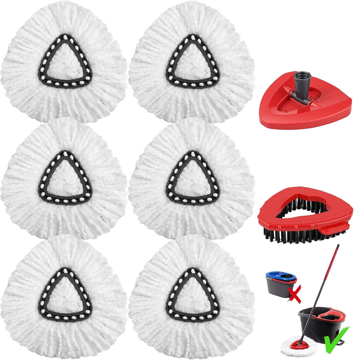 8 Cabezales Microfibra para Fregona Ocedar con Cepillo