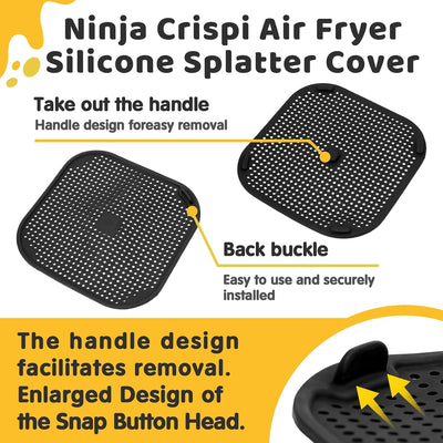Paquete de 2 pantallas de salpicaduras para freidora de aire Ninja negro