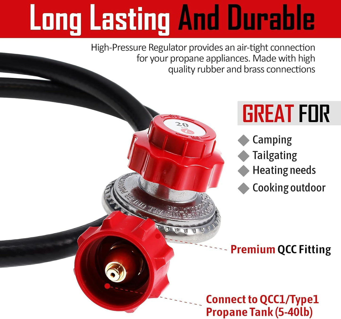 Regulador ajustable alta presion 0-20psi manguera roja