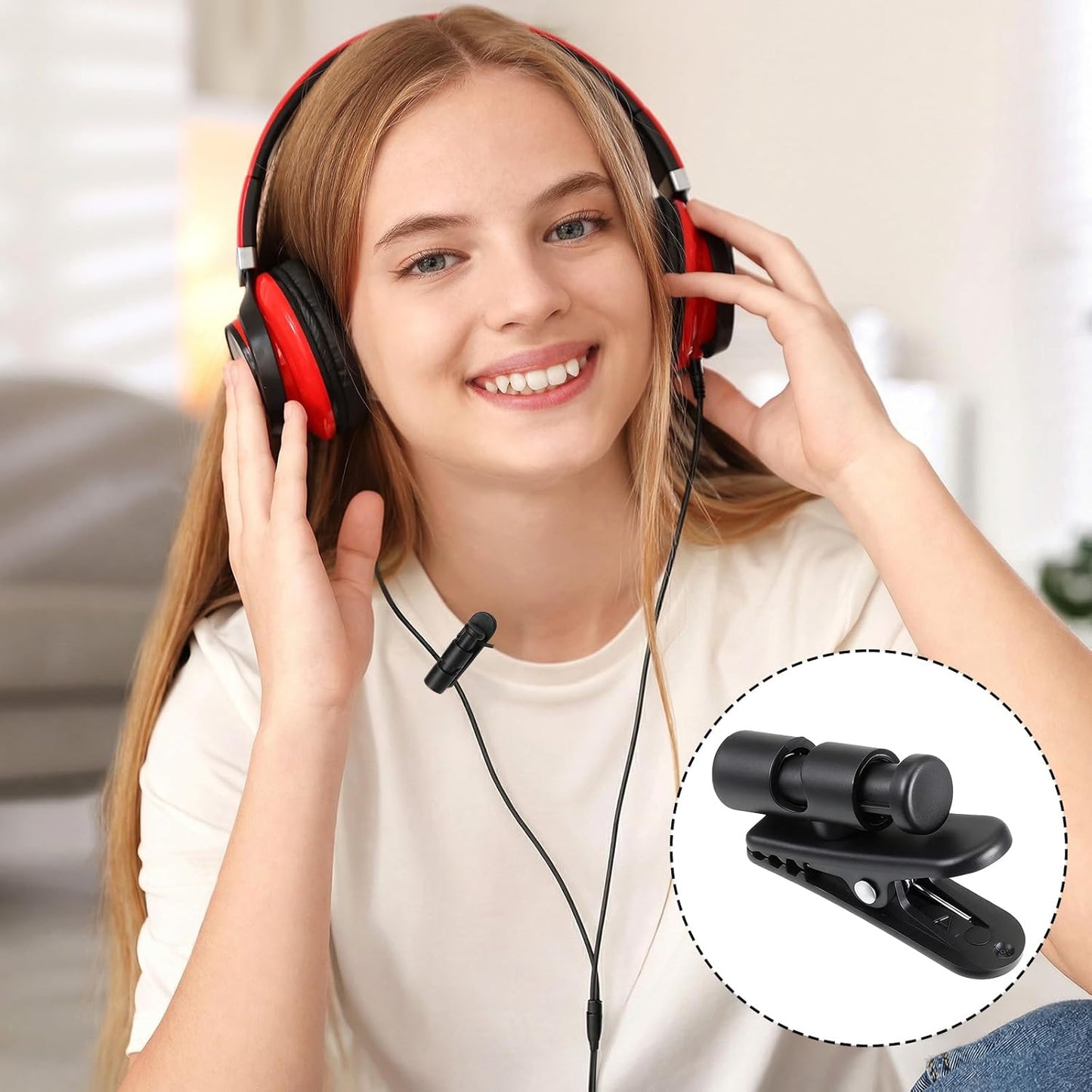 Pack 10 clips cable auriculares ganchos abrazadera