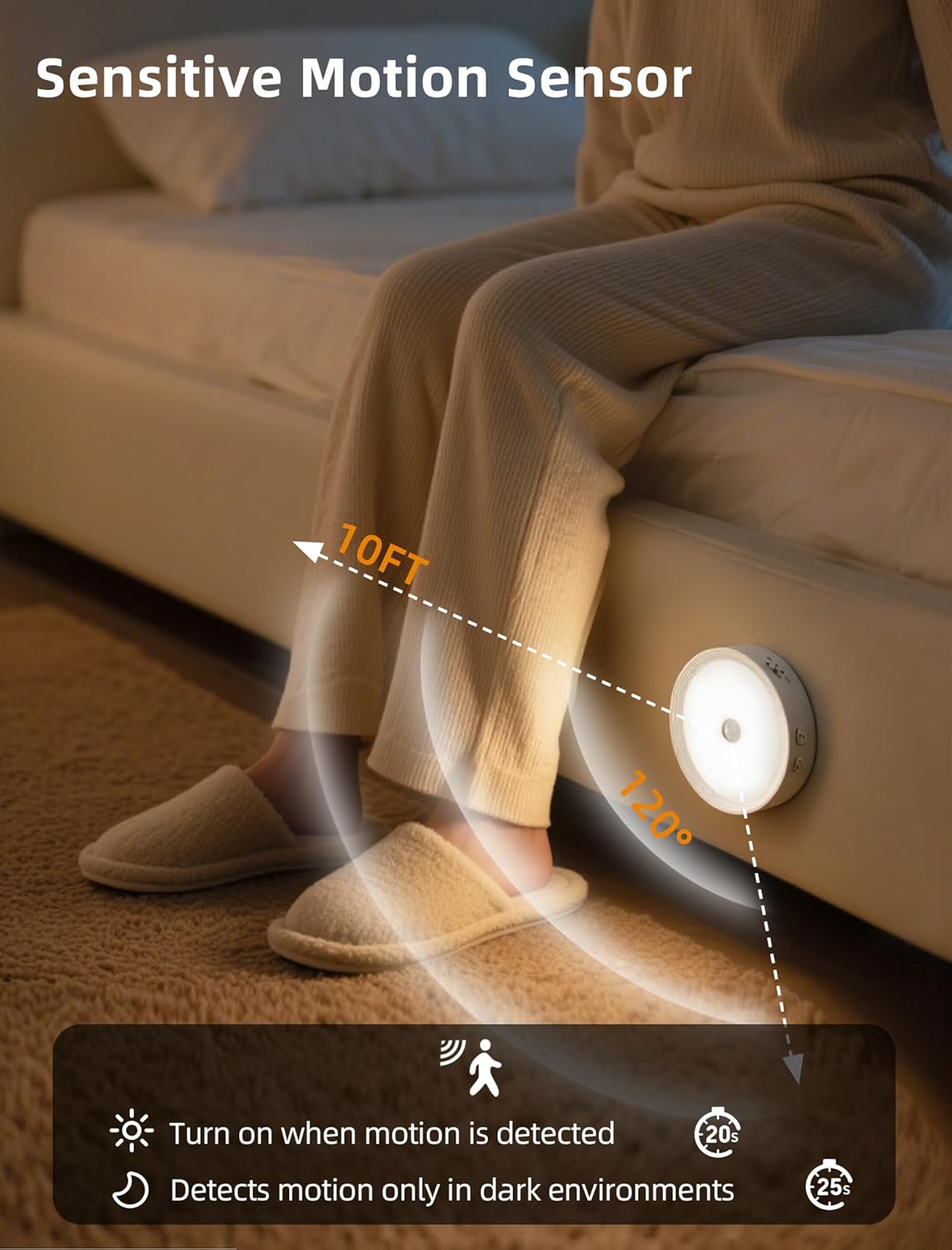 Luces LED adhesivas regulables con sensor de movimiento